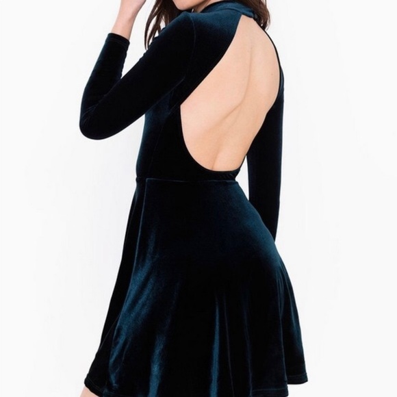 NWT American Apparel Velvet Skater Dress - Picture 2 of 9